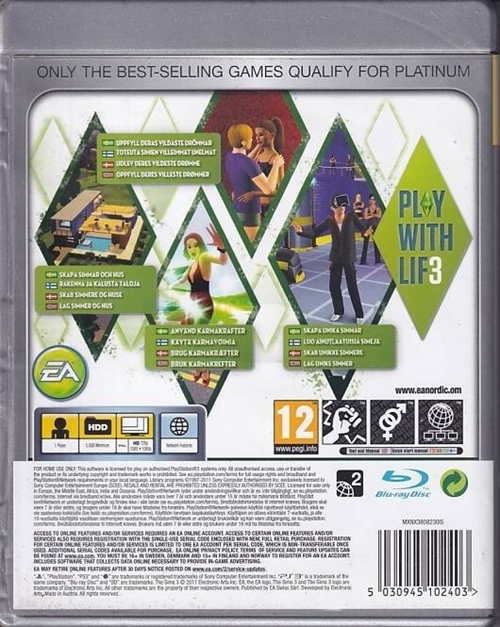 The Sims 3 - Platinum - PS3 (B Grade) (Genbrug)
